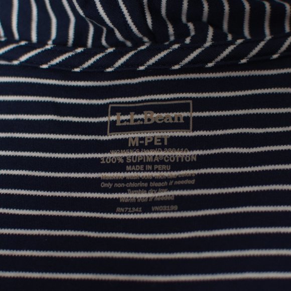 LL Bean Navy Striped Cardigan M-P - Picture 5 of 6